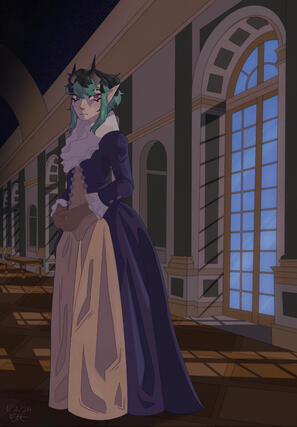 Fullbody + rendered + complex background