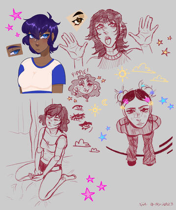 Mixed + cleaned sketch + colored sketch